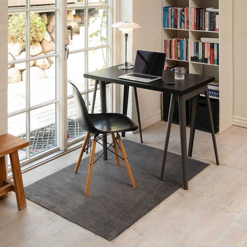 Unicolor gulvmatte 130x90 cm steelgrey