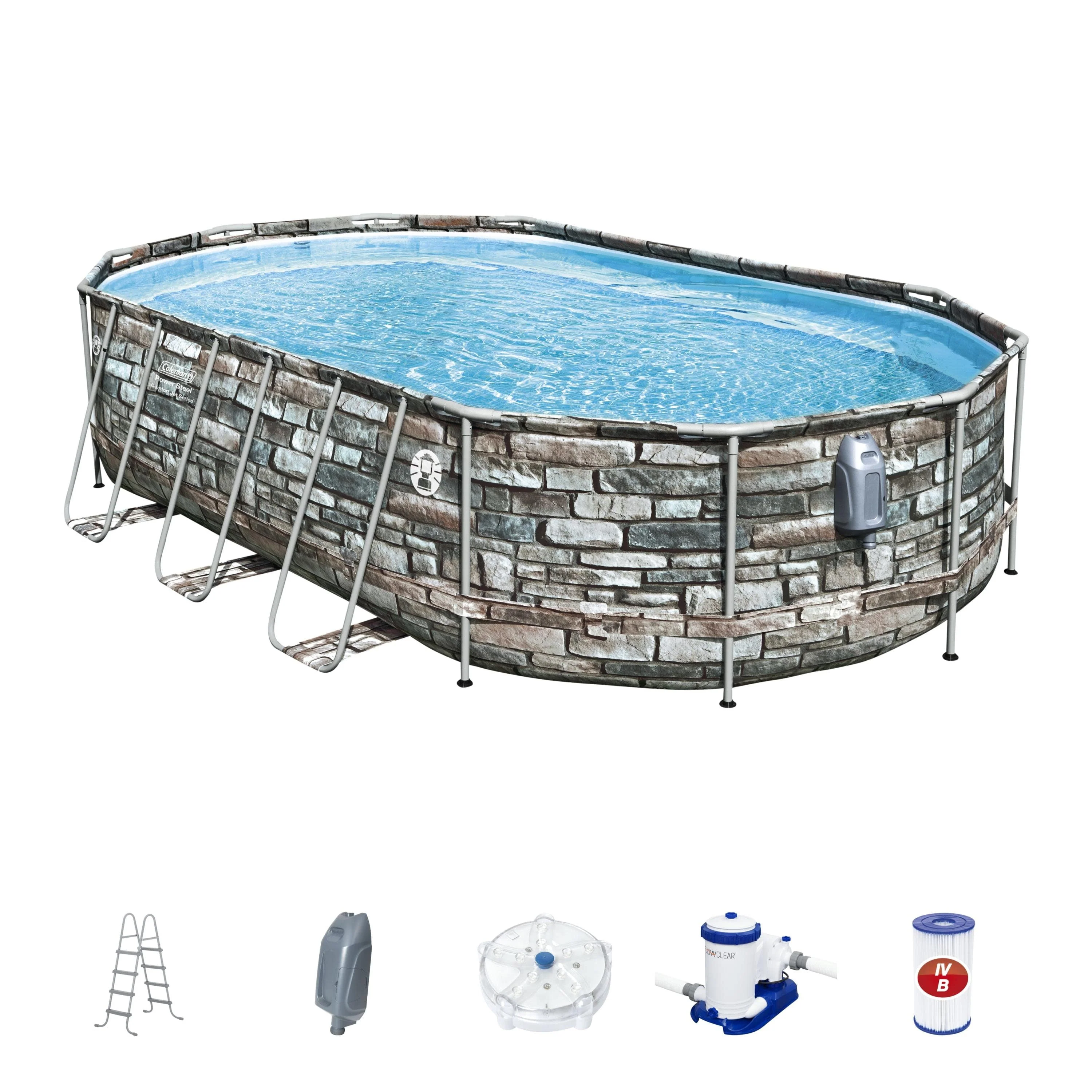 20' Power Steel Comfort Jet Oval 48" Deep Metal Frame Above Ground Pool - Image 5