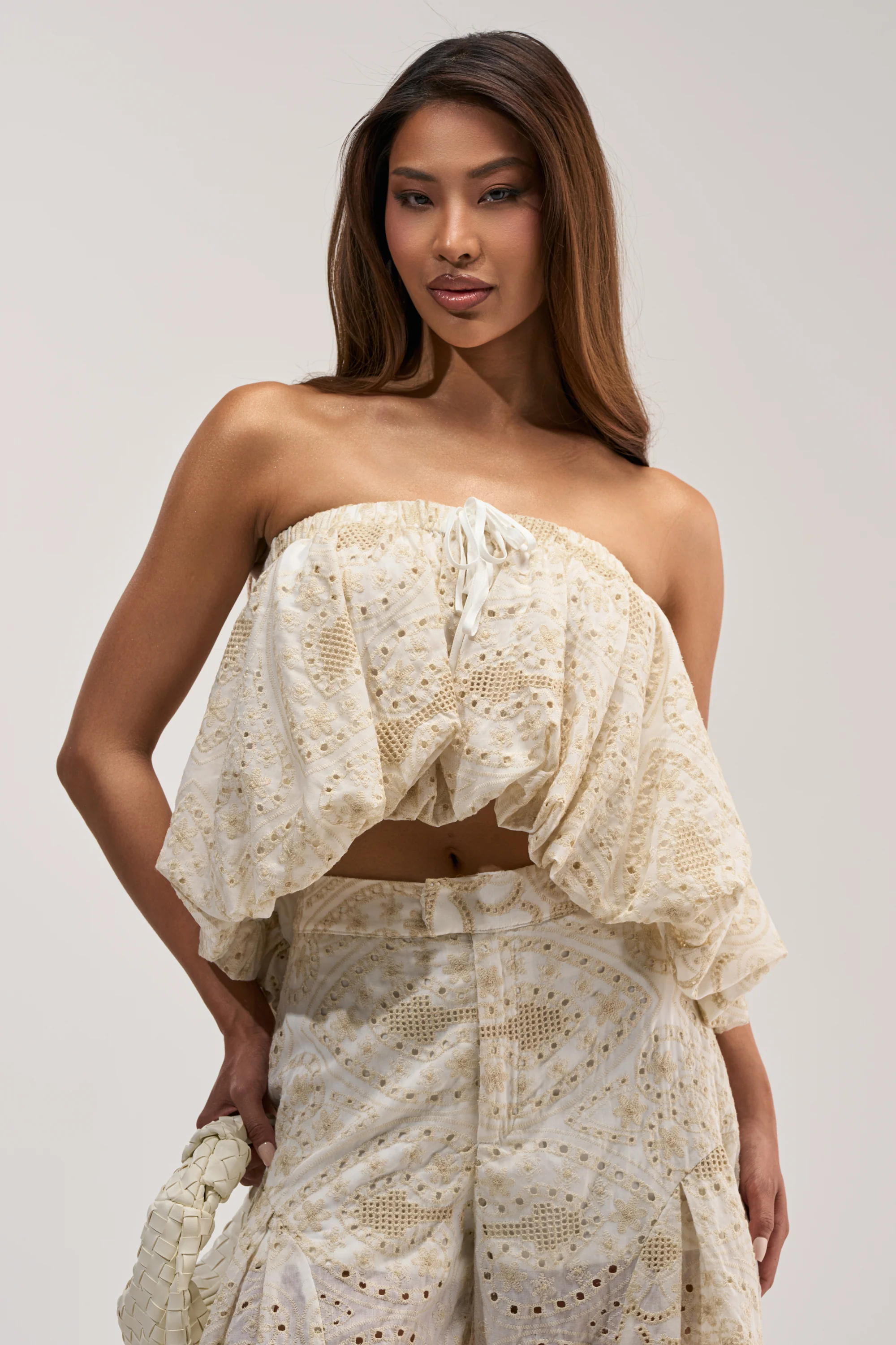 SUMMER TIME BLISS EYELET TUBE TOP - Akira Store