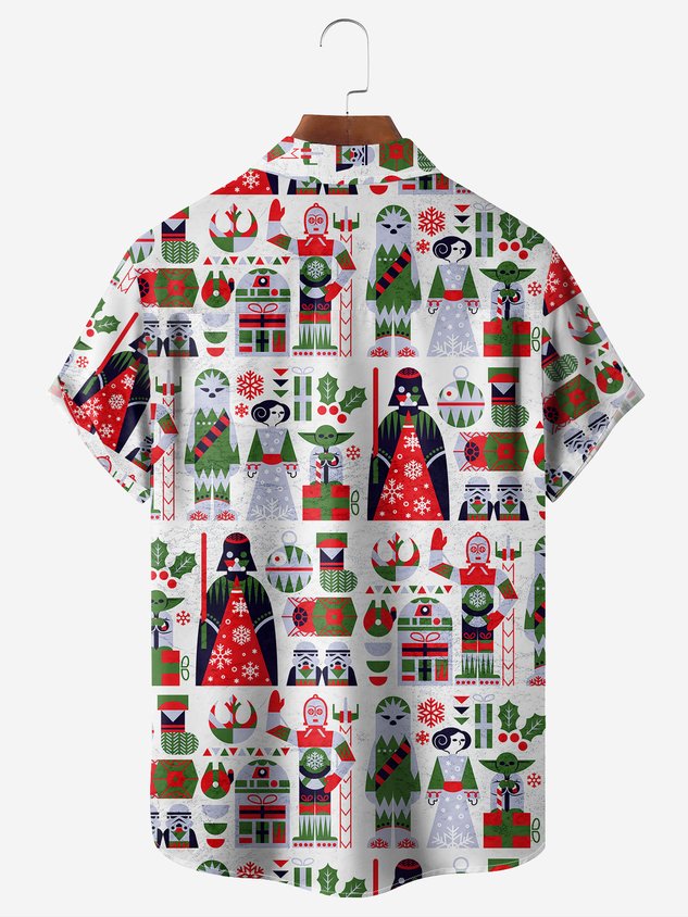 Chemise à manches courtes avec poche poitrine de Noël