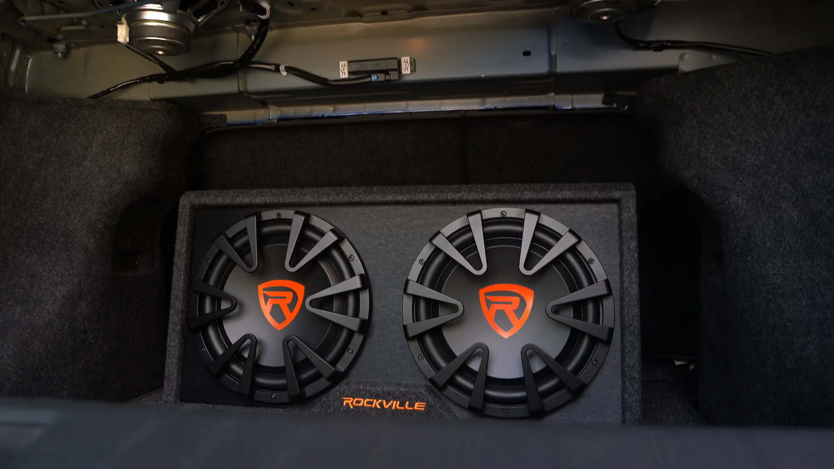 RG212CA 2000w Dual 12 inches Vented Powered Car Subwoofer Enclosure+Amp Kit - Image 3