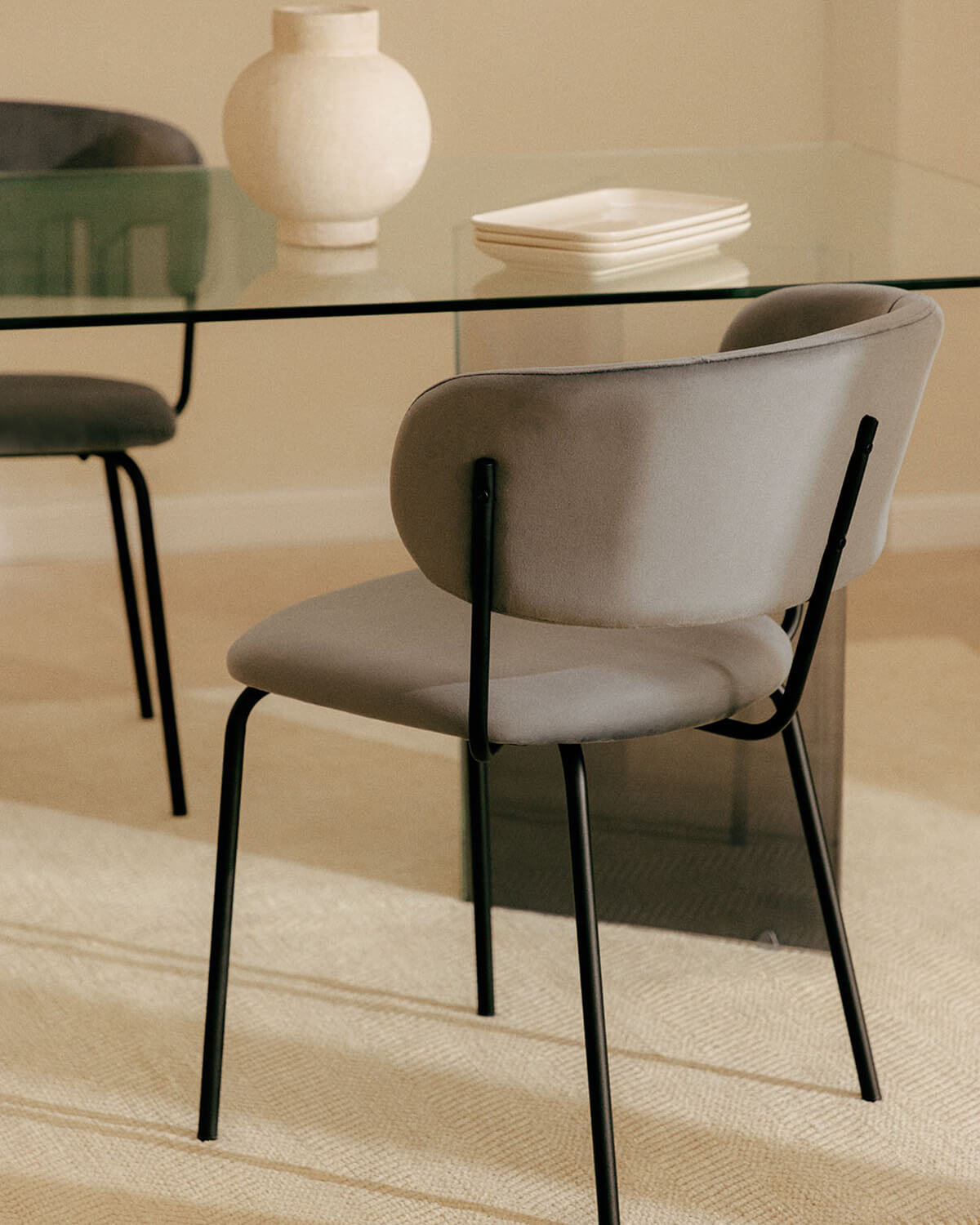 Bonse Terciopelo - Silla de Comedor de Terciopelo y Metal Bonse