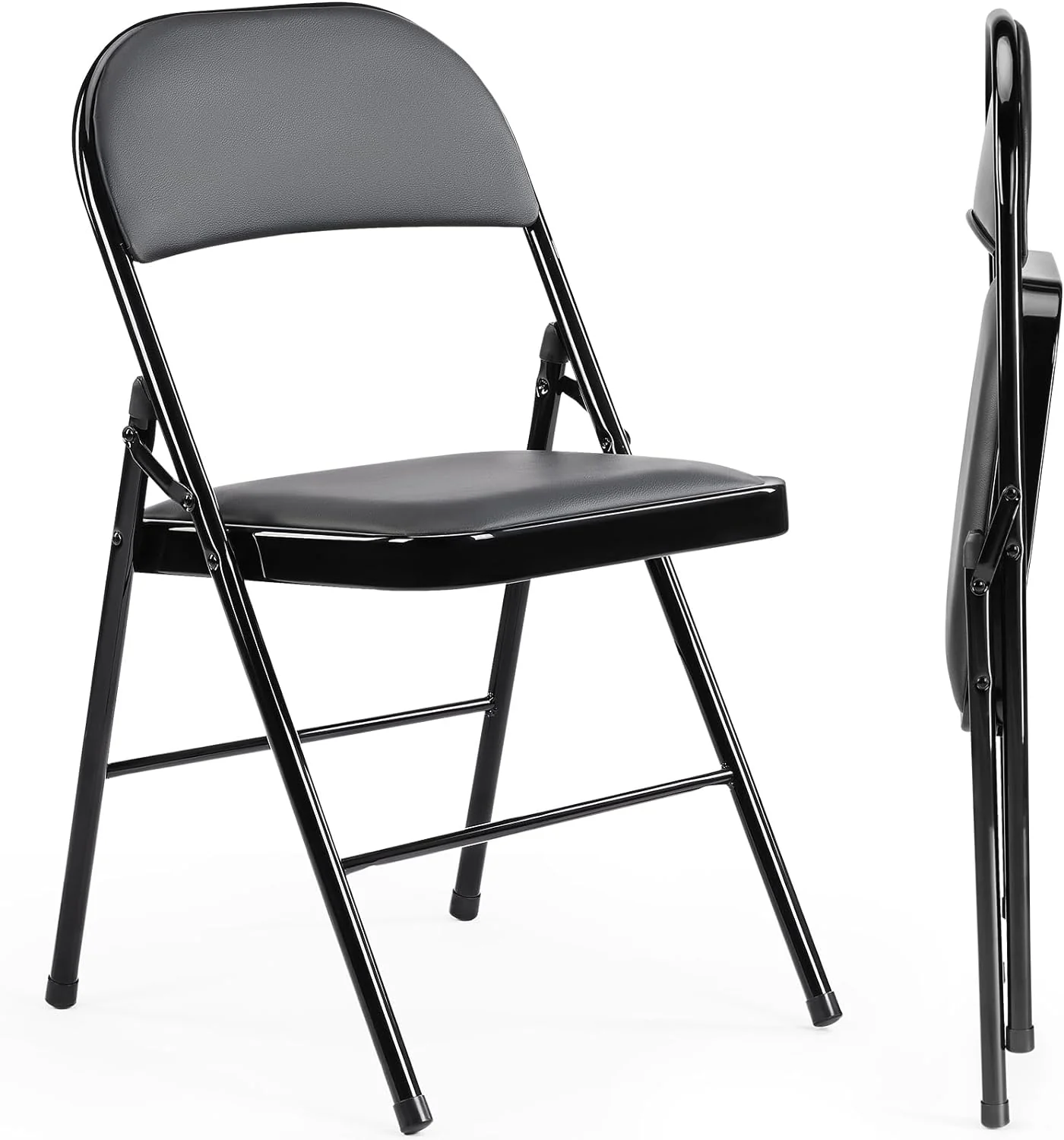 Lot de 12 chaises pliantes Sweetcrispy, chaises pliantes rembourrées en cuir, chaises pliantes robustes en métal