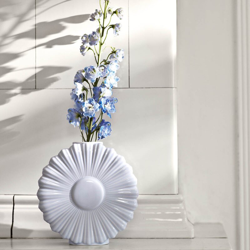 Flower vase prestekrage 21 cm hvit