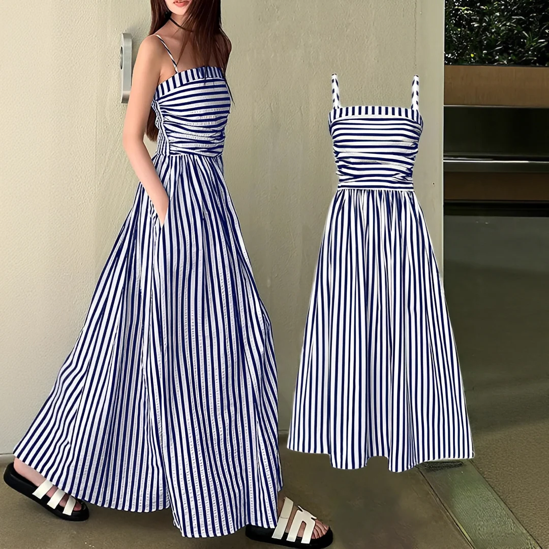 Cindy - Robe Maxi à Rayures Élégante