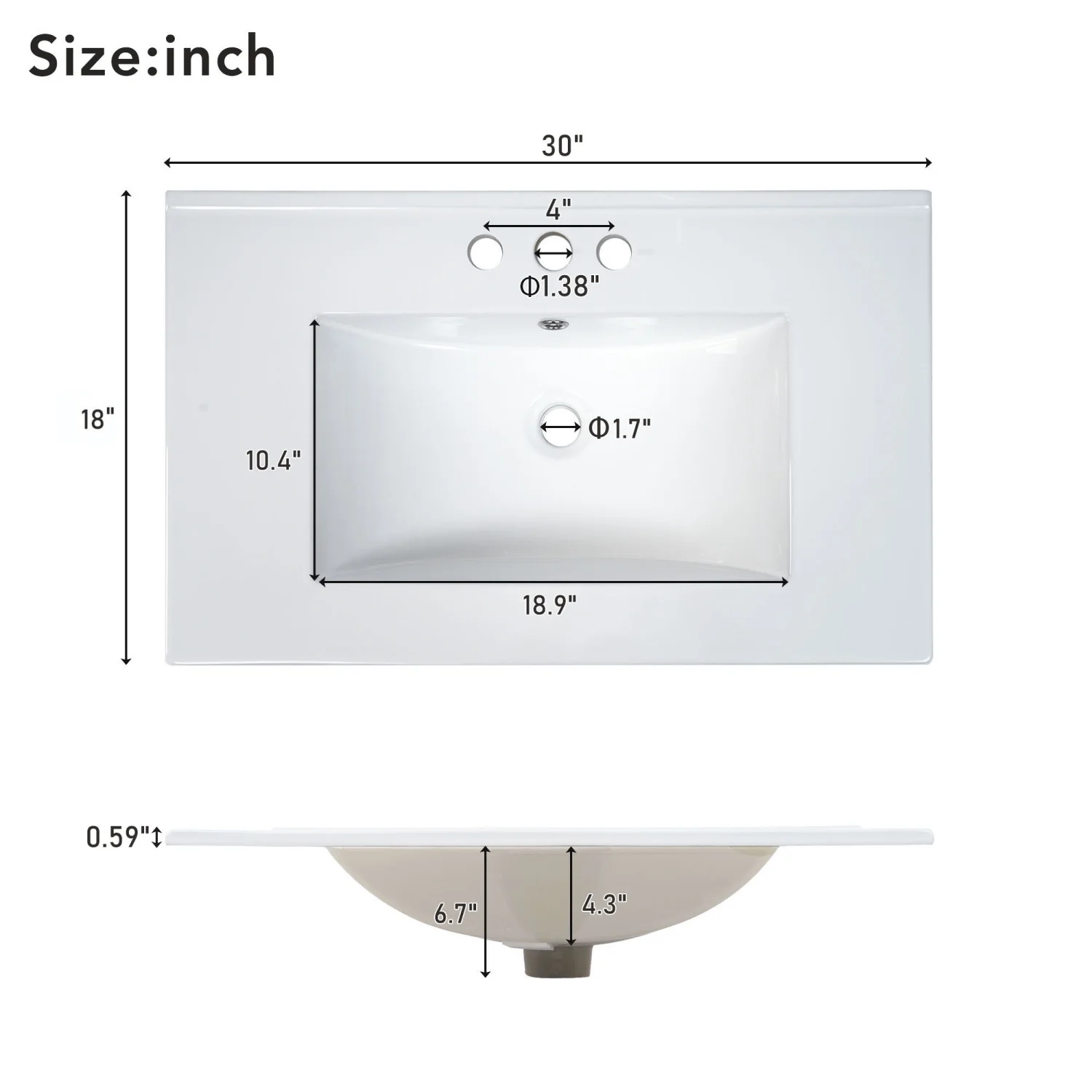 30" Bathroom Vanity with Sink Combo Wall Mounted Storage Cabinet Set with Soft Close Drawers, Modern Design with Invisible Handle, Resin Basin Sink Top, Gray - Image 8