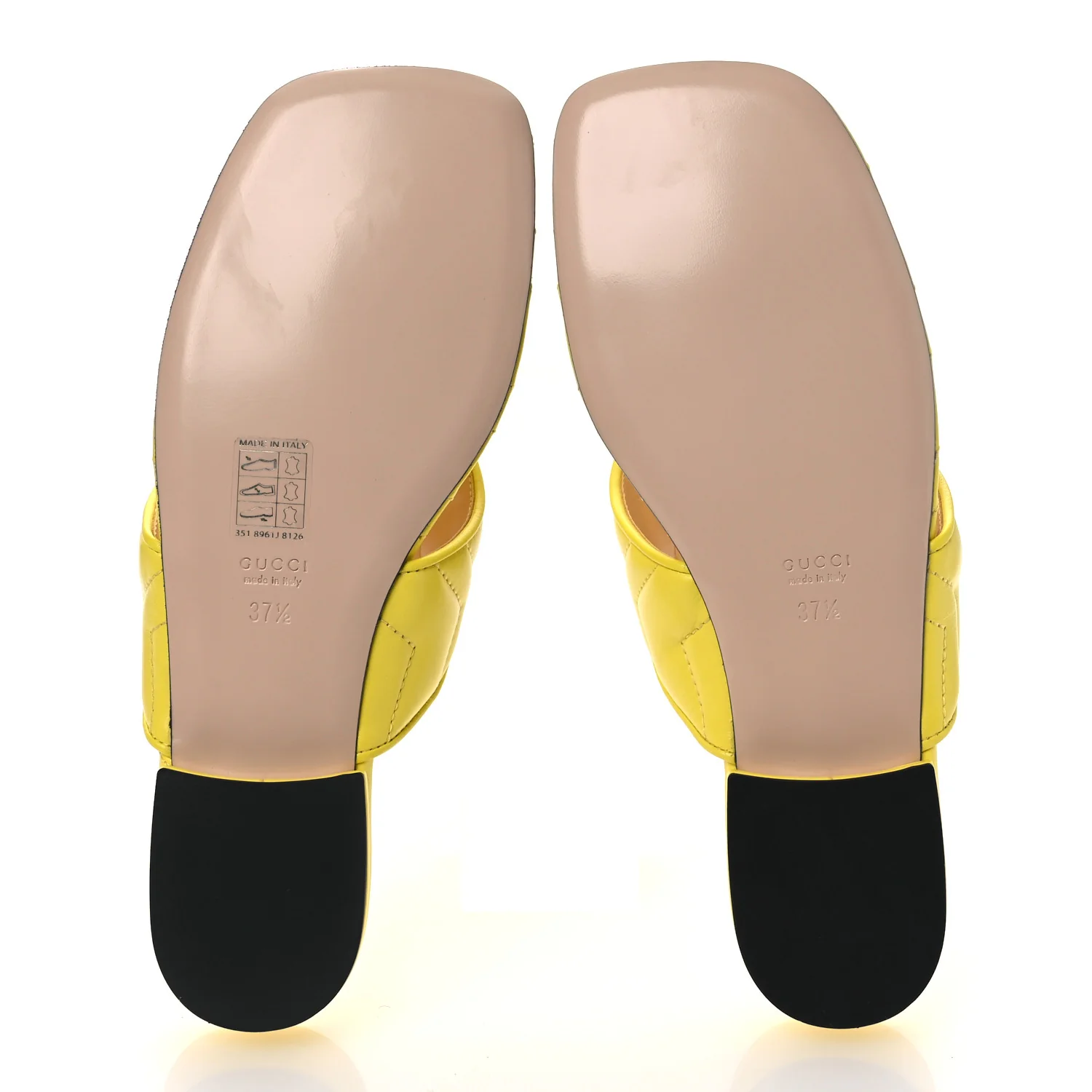 Nappa Charlotte Double G Marmont Thong Sandals 37.5 Acid Lime