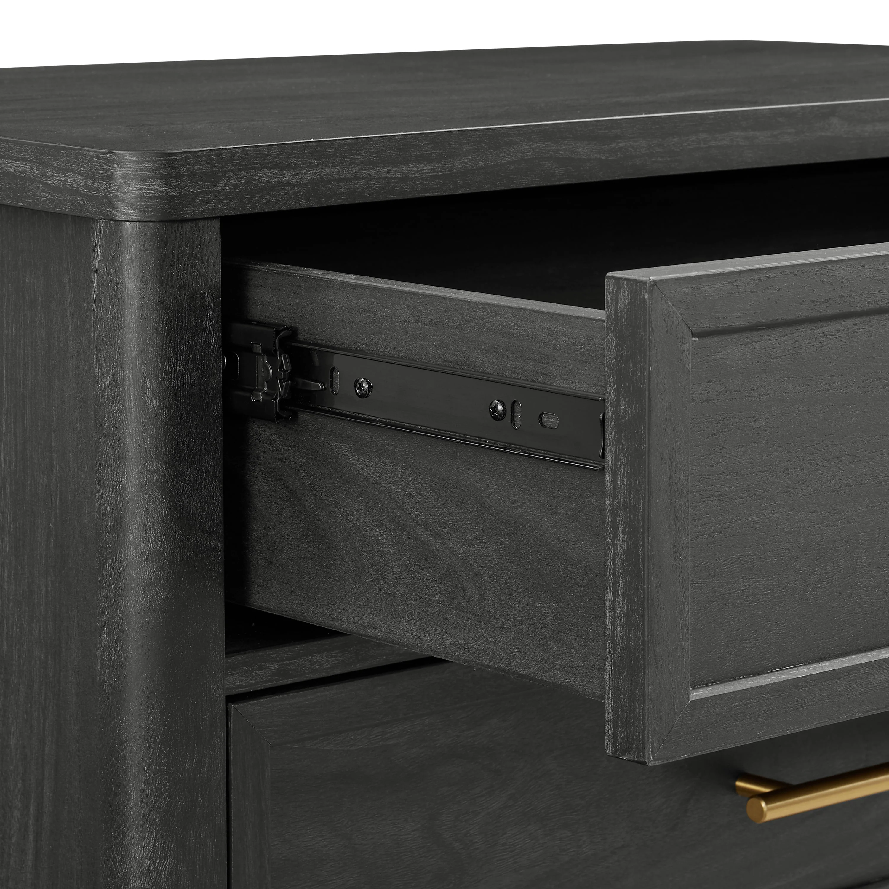 Better Homes & Gardens Oaklee 3 Drawer Nightstand with USB, Charcoal Finish