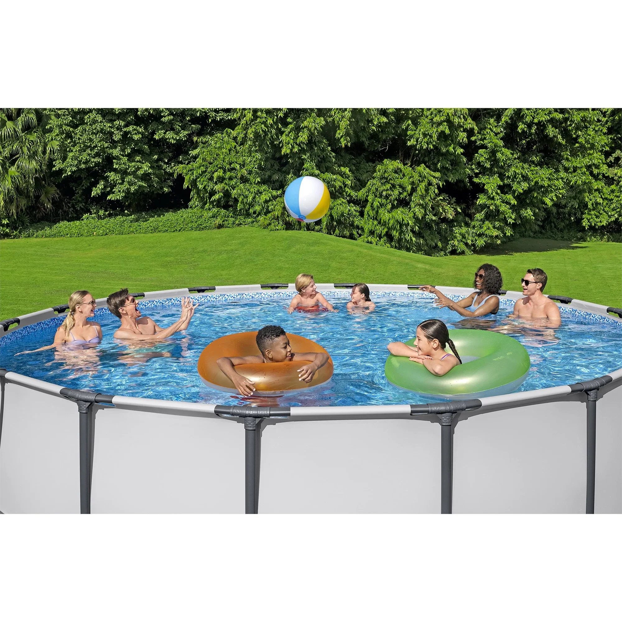 Bestway: Steel Pro MAX 15' X 48 Above Ground Pool Set - 4231 Gallon, Outdoor Family Pool, Corrosion & Puncture Resistant, Includes Filter, Pump, Ladder & Cover
