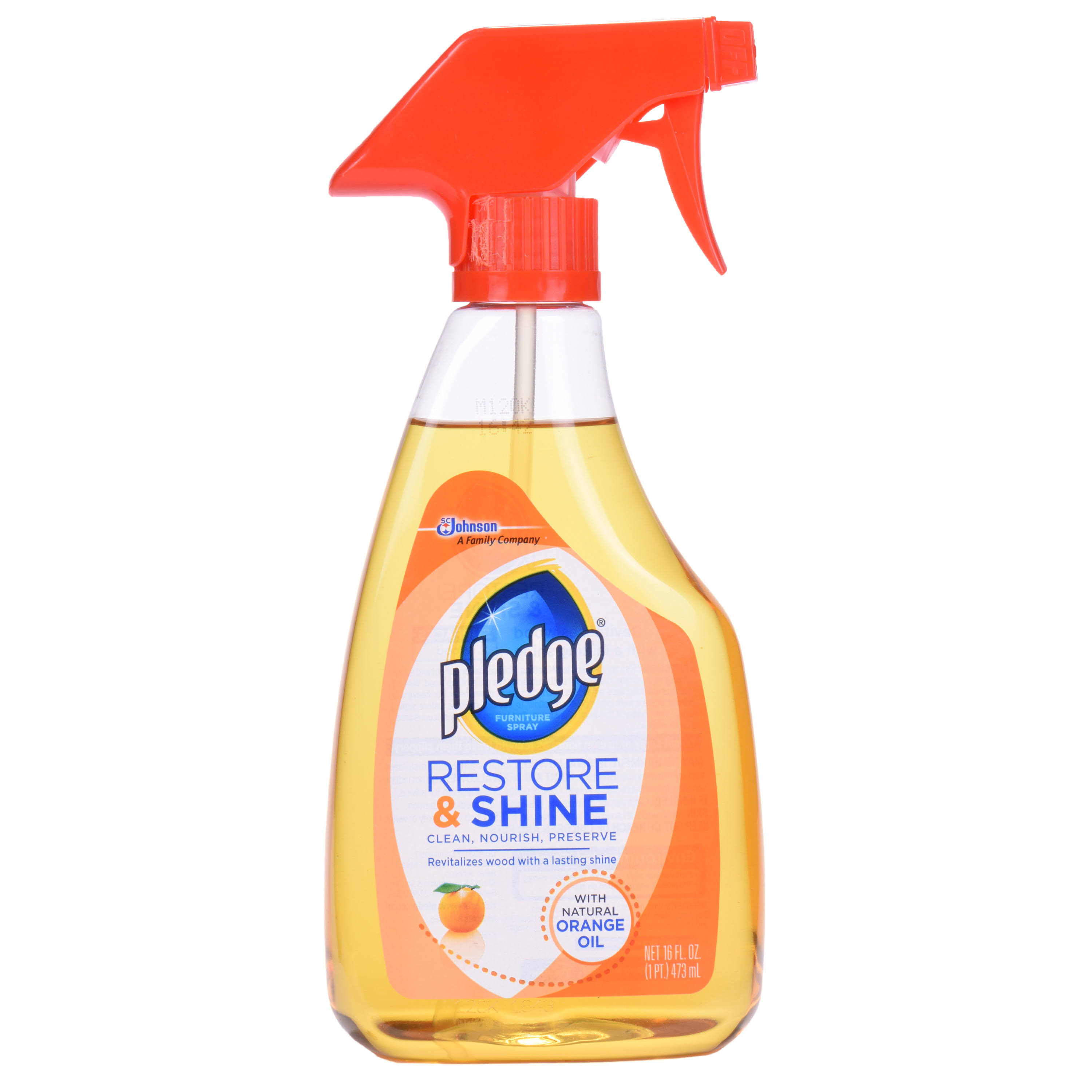 Pledge Revitalizing Oil Furniture Polish, Orange - 16 fl oz bottle