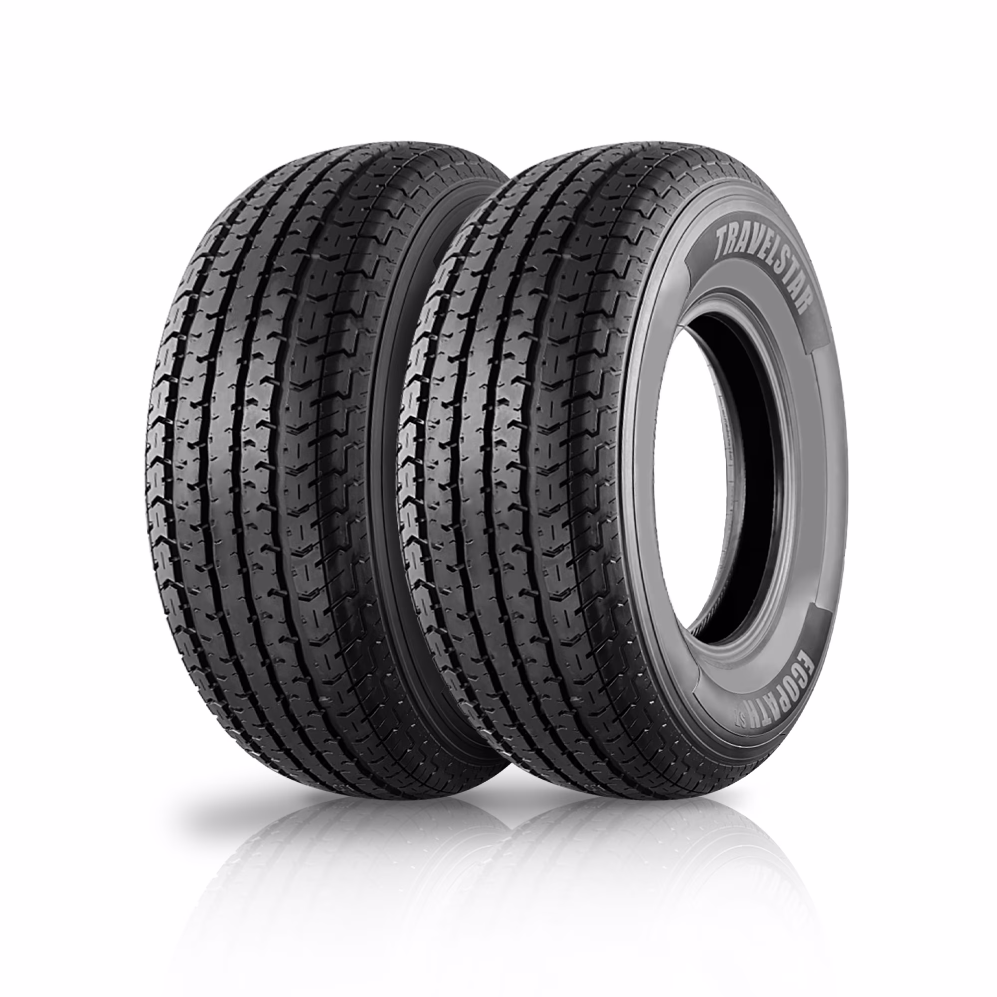 Travelstar Ecopath ST ST235/85R16 12 Ply 128M Load F Radial Trailer Tire - ST 235/85/16, Set of 2(Tire Only)