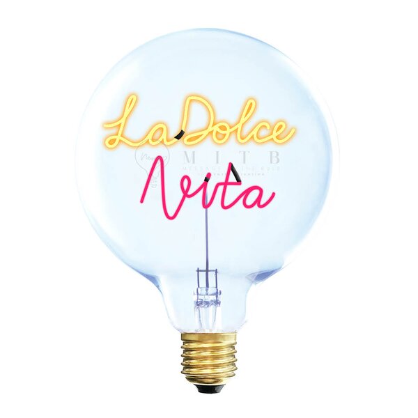 MITB lyspære LED 17 cm La Dolce Vita ravfarget/rød