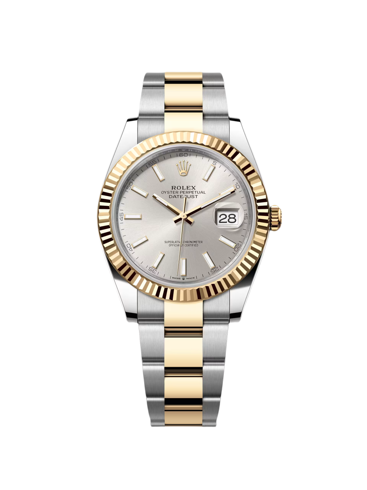 【Super Clone】RLX  Datejust 41mm 126333 Silver Index Oyster Steel and Yellow Gold Mens Watch