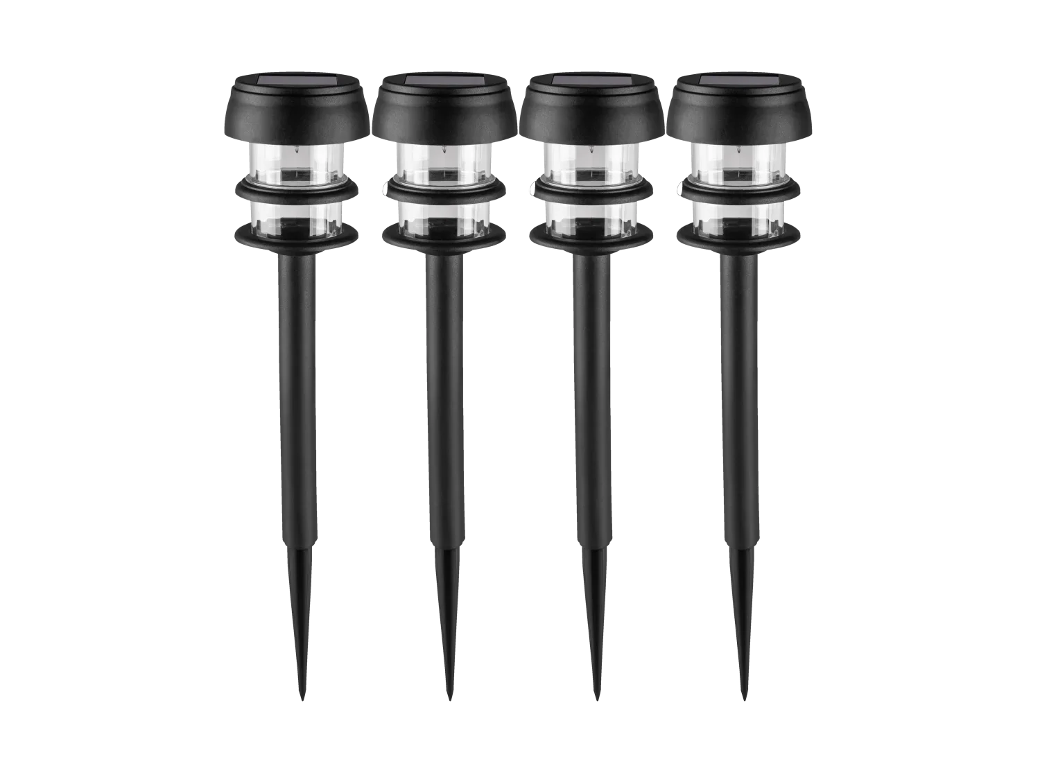 LIVARNO home Lot de 4 balises solaires  LED