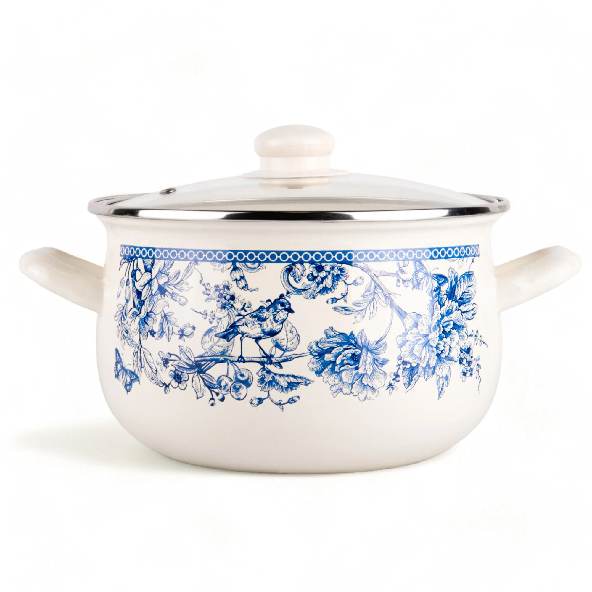 STPgoods Enameled Aluminum Belly Deep Stock Pot with Lid Set of 2 Vegetable Garden Cooking Pot Set 2.2 Qt 4 Qt 5.05 Qt and 6.55 Qt Enamel Soup Pots
