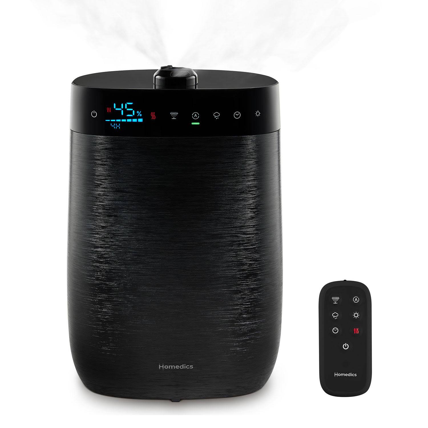 Homedics UHE-WMTF342-BK Deluxe Ultrasonic Humidifier, 1.50 Gallon Tank & 70 Hour Run Time