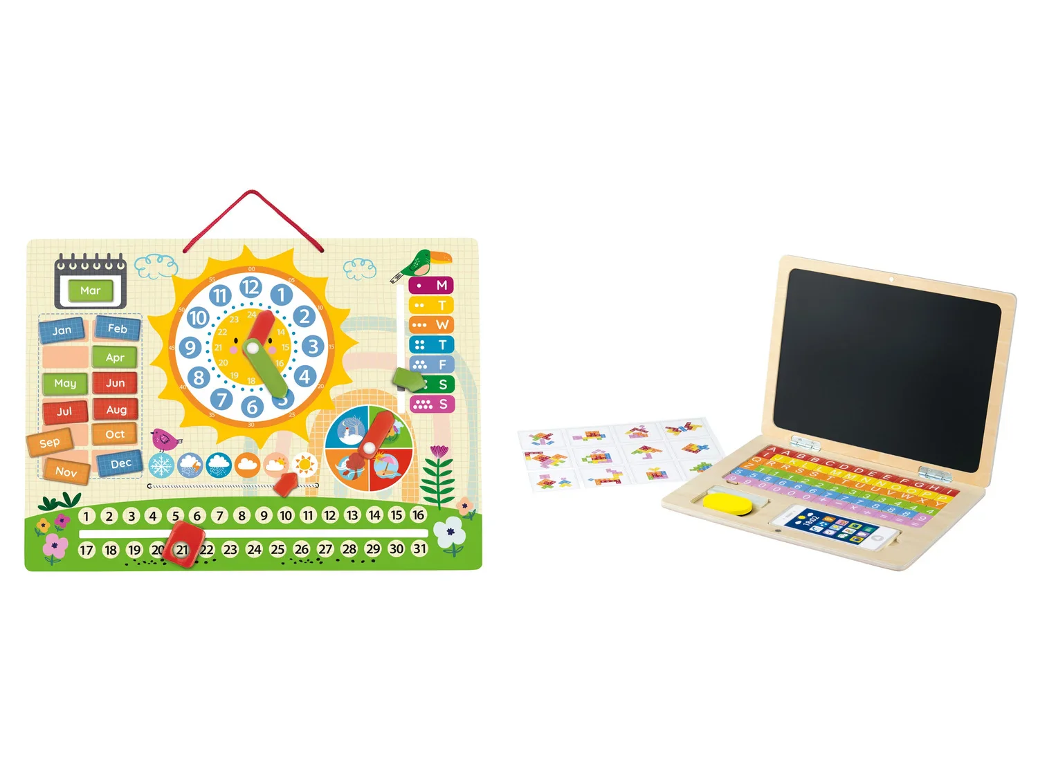 Playtive Tableau magntique en bois ou ordinateur protable