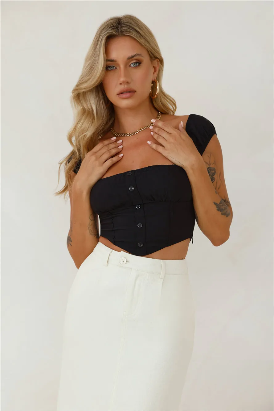 Mango Magic Crop Top Black