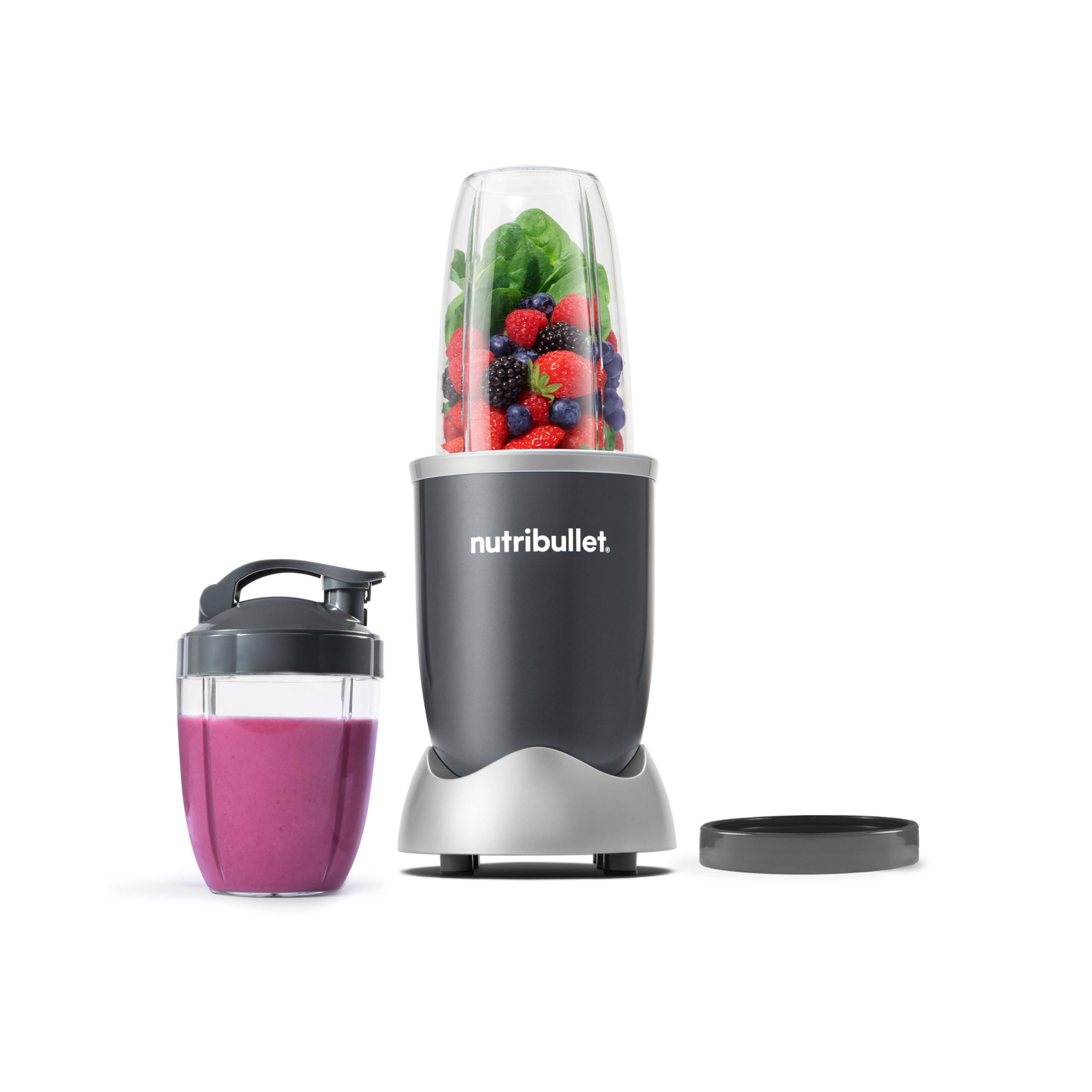 NutriBullet Personal Blender for Shakes, Smoothies, Food Prep, and Frozen Blending, 24 Ounces, 600 Watt, Gray, (NBR-0601)