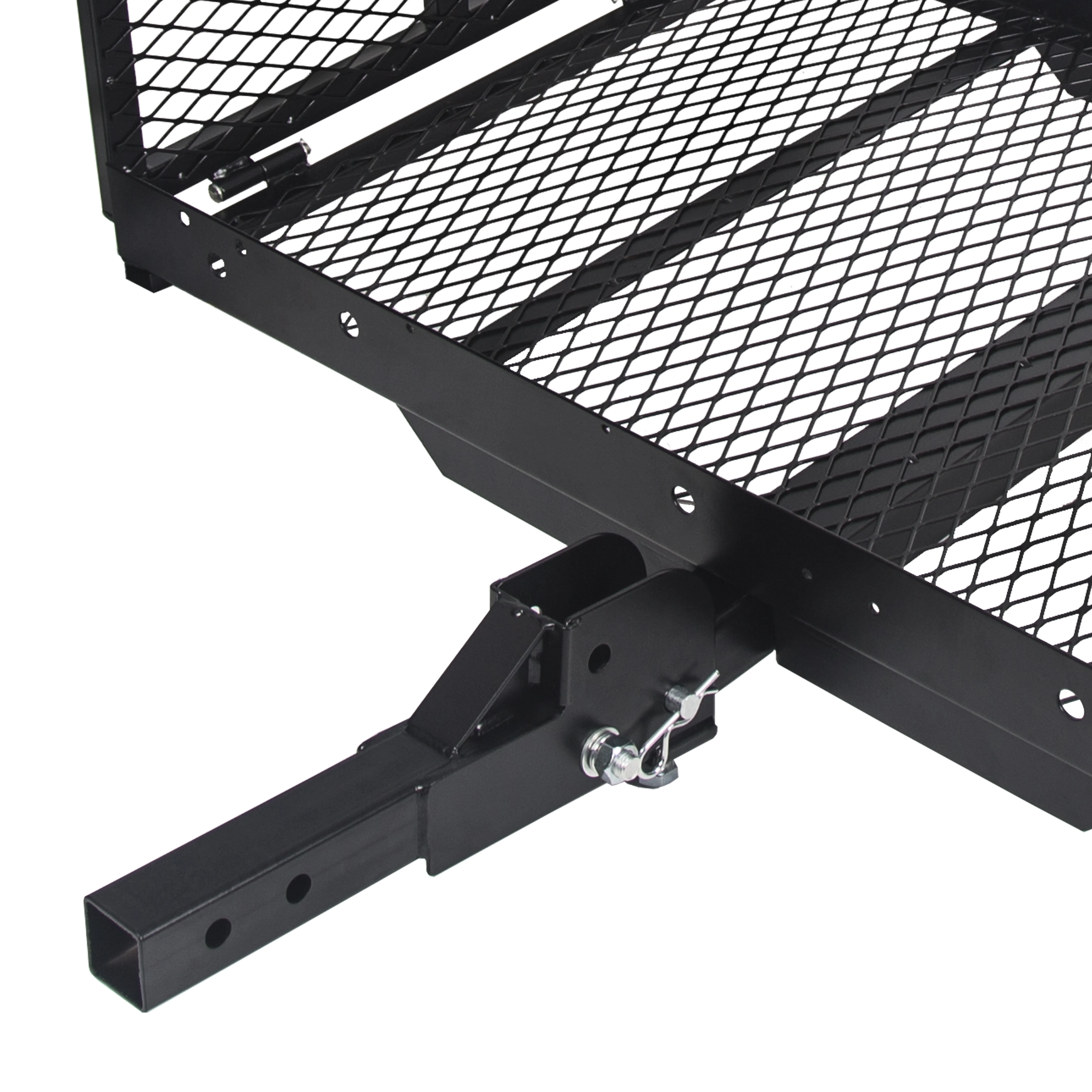 HECASA Hitch Mounted Cargo Carrier Mobility Scooter and Wheelchair Carrier Rack with Loading Ramp Luggage Basket Disability Medical Lift Rack