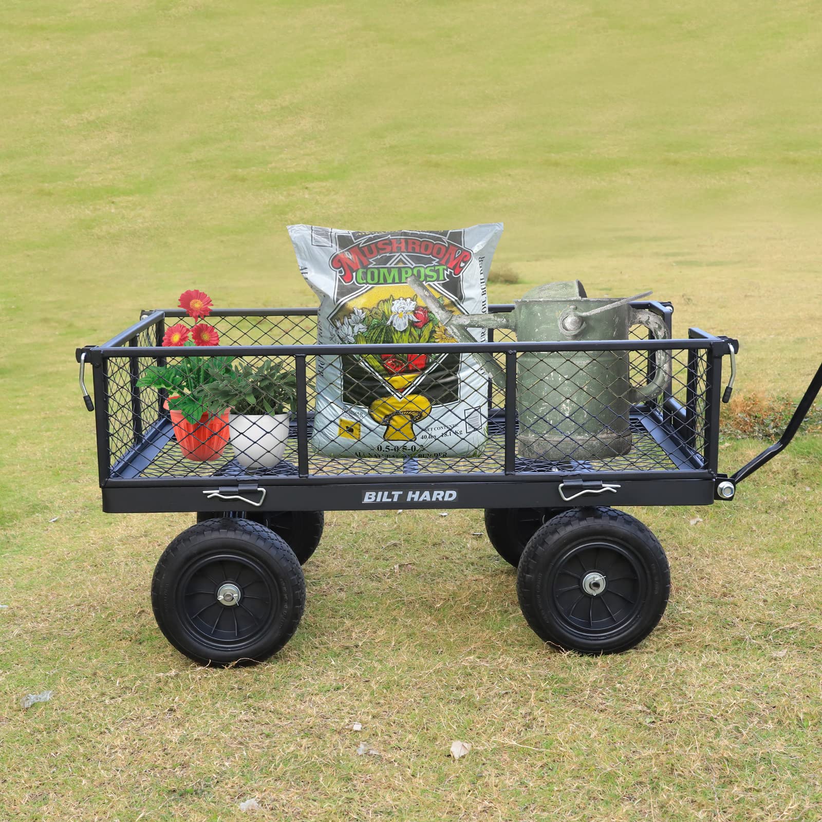 BILT HARD 880 lbs 10 Flat Free Tires Steel Garden Cart