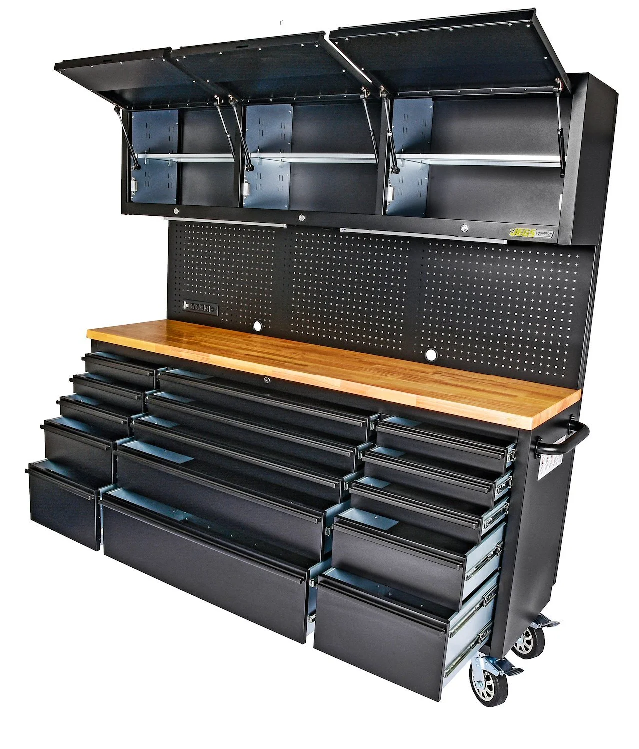 81453 72 in. Rolling Tool Cabinet Black Powder-Coated Steel Includes: (15) - Image 3