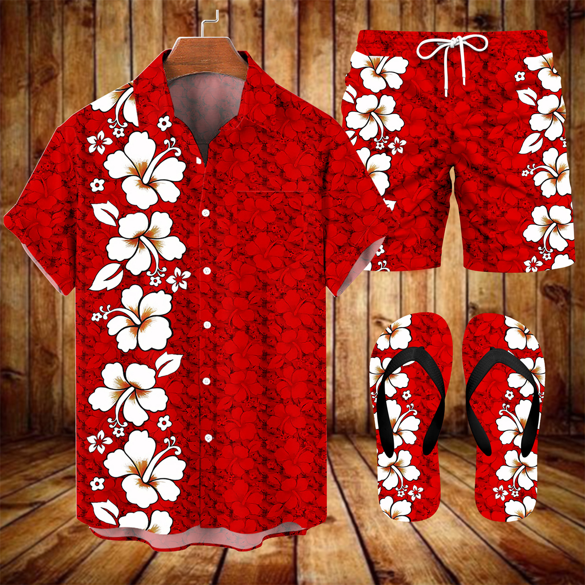 Ensemble trois pièces Suitmens pour homme, imprimé tiki hawaïen, motif vacances, référence 031