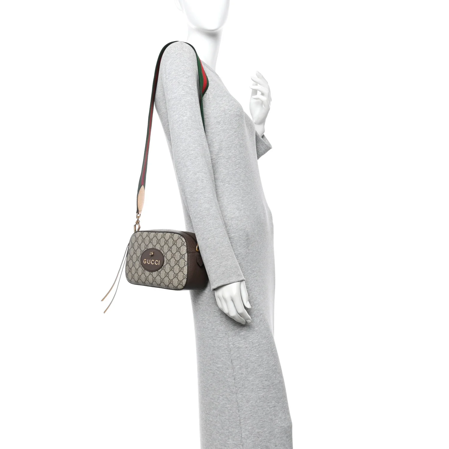 GG Supreme Monogram Web Neo Vintage Shoulder Bag Beige New Acero Crop