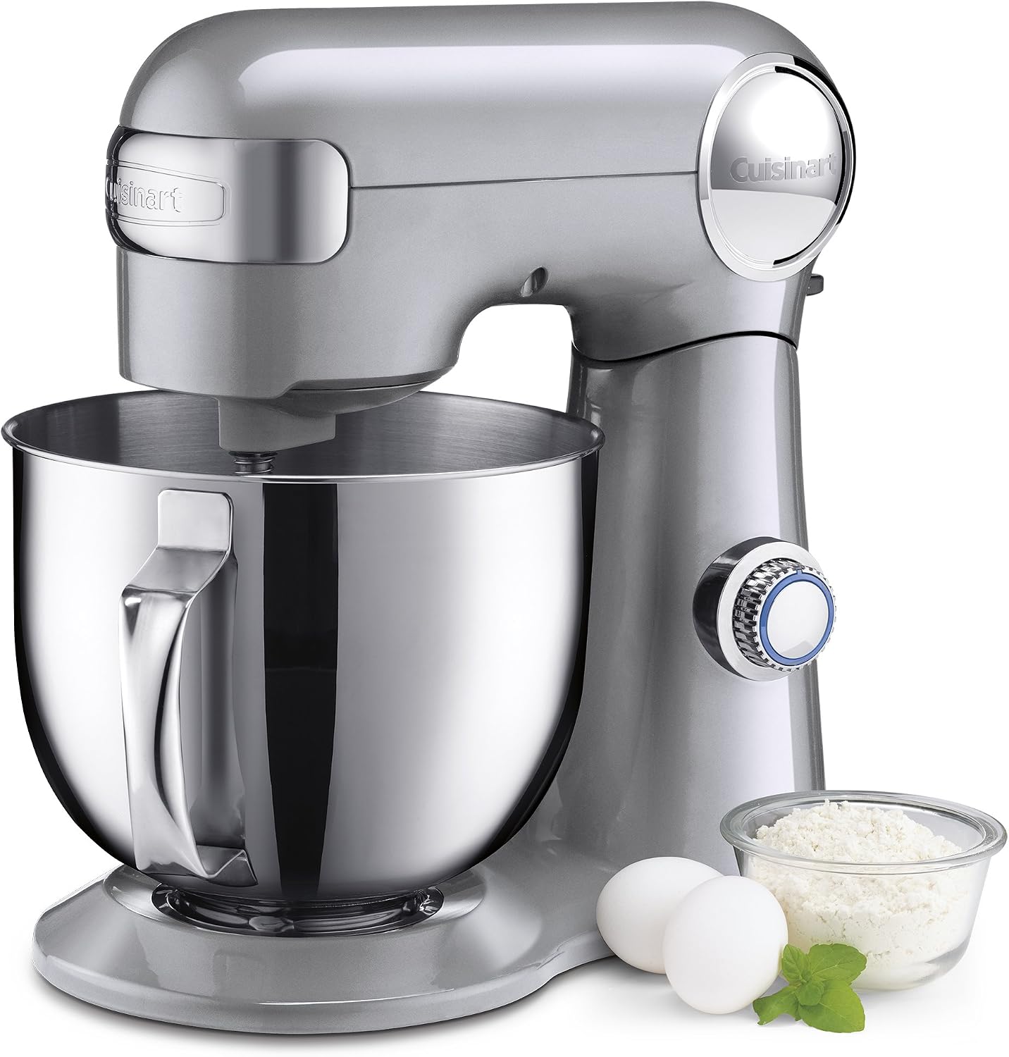 Cuisinart Stand Mixer, 12 Speed, 5.5 Quart Stainless Steel Bowl, Chef’s Whisk, Mixing Paddle, Dough Hook, Splash Guard w/ Pour Spout, Ruby Red, SM-50R, Manual