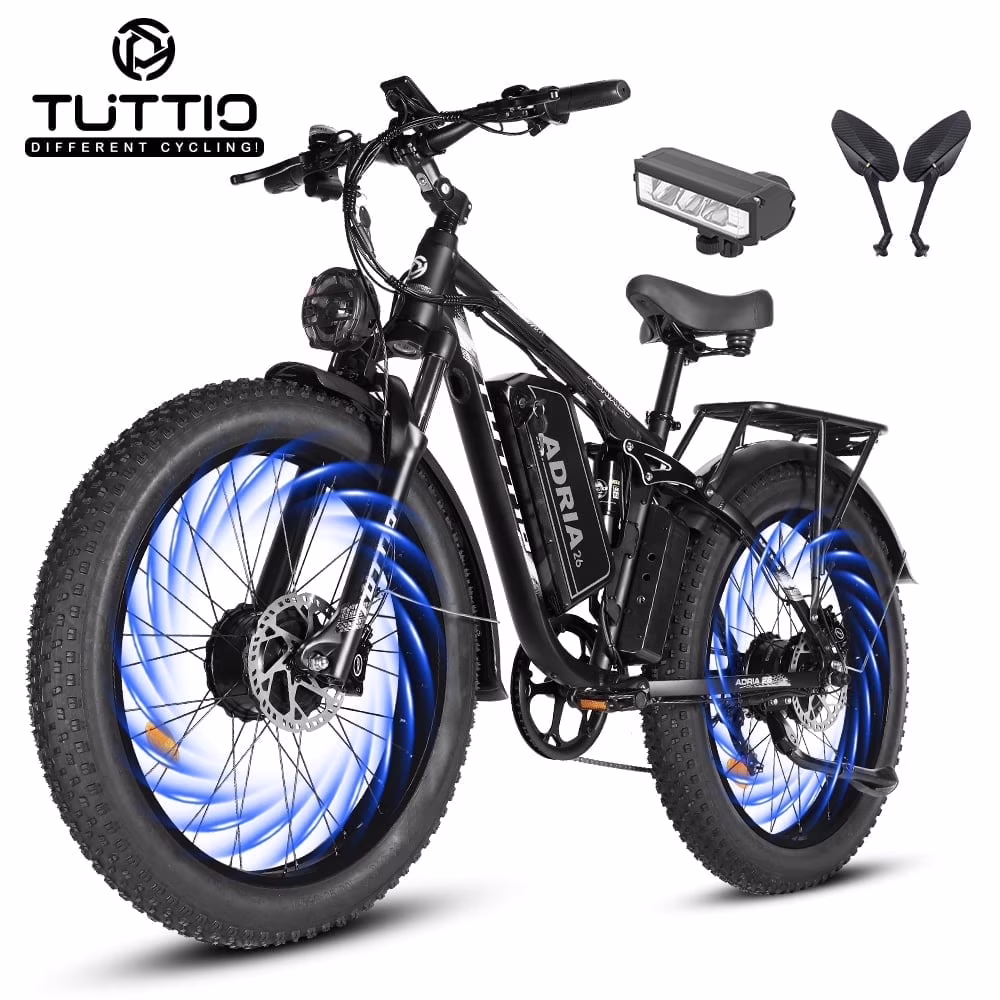 Adria26 5000W Electric Mountain Bike for Adults, 26" Fat Tire E-Bike for Men, 7 Speed, Max 46Mph