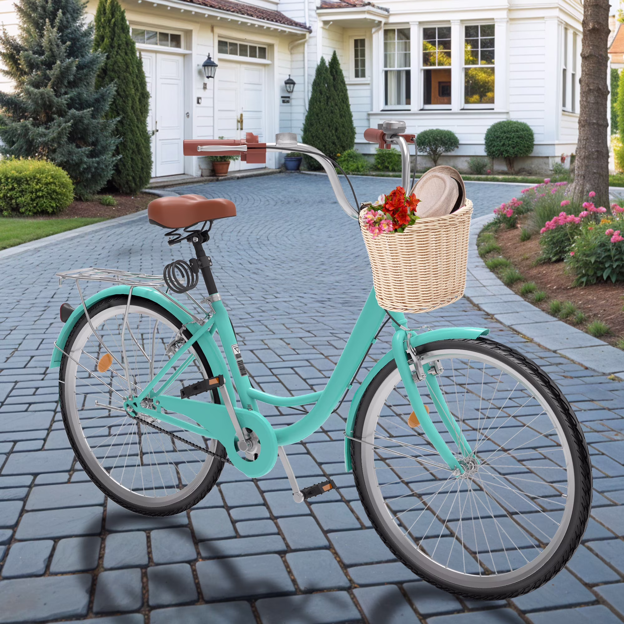 26" 1-Speed Beach Cruiser Bike for Women �C Sleek, Stylish, and Comfortable in Light Blue(26/Light Blue) - Image 8