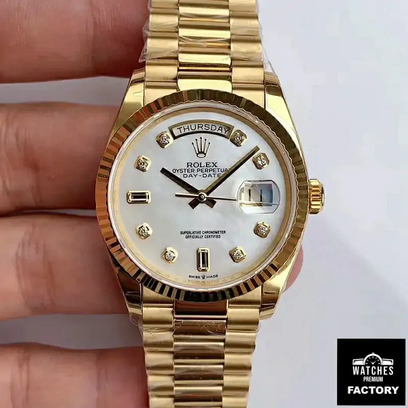 Rolex Day-Date M128238 EW Factory White Dial Diamond Time Scale