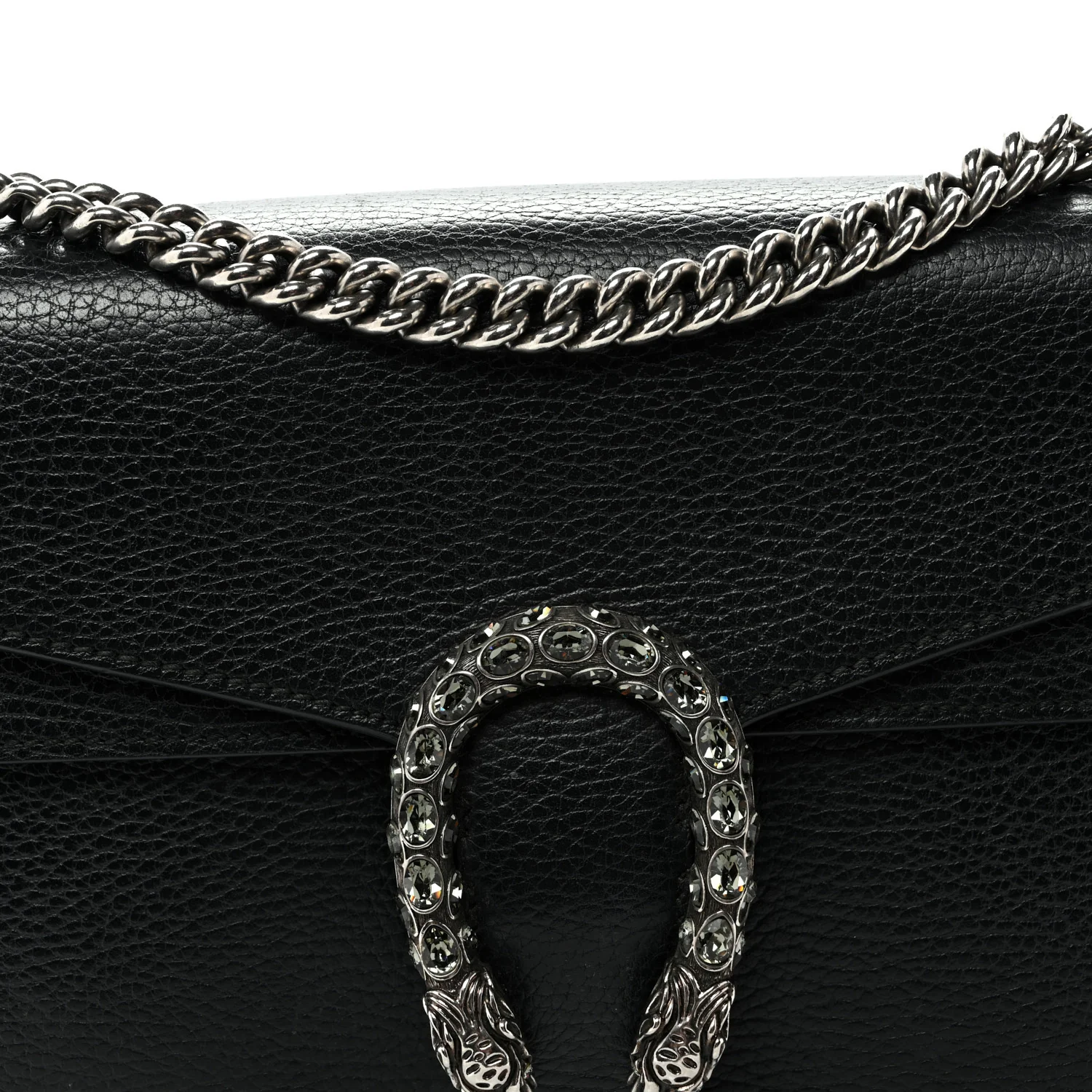 Pebbled Calfskin Small Dionysus Shoulder Bag Black