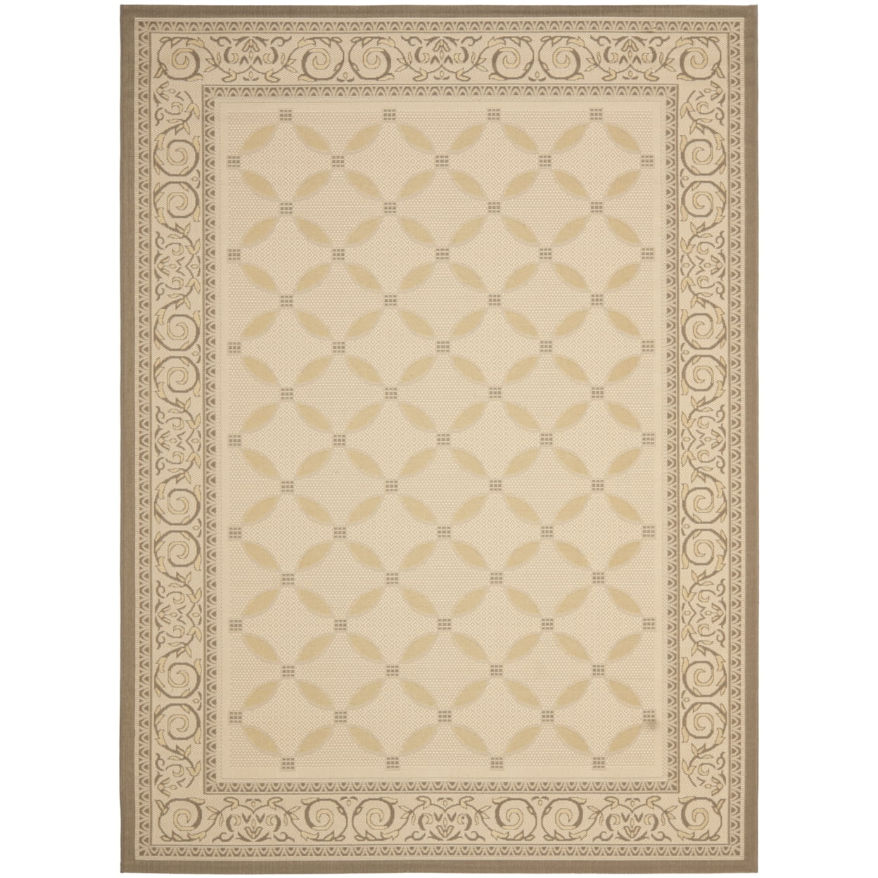Courtyard Cohen Bordered Indoor/Outdoor Area Rug, Dark Beige/Beige, 9' x 12'(9' x 12') - Image 2
