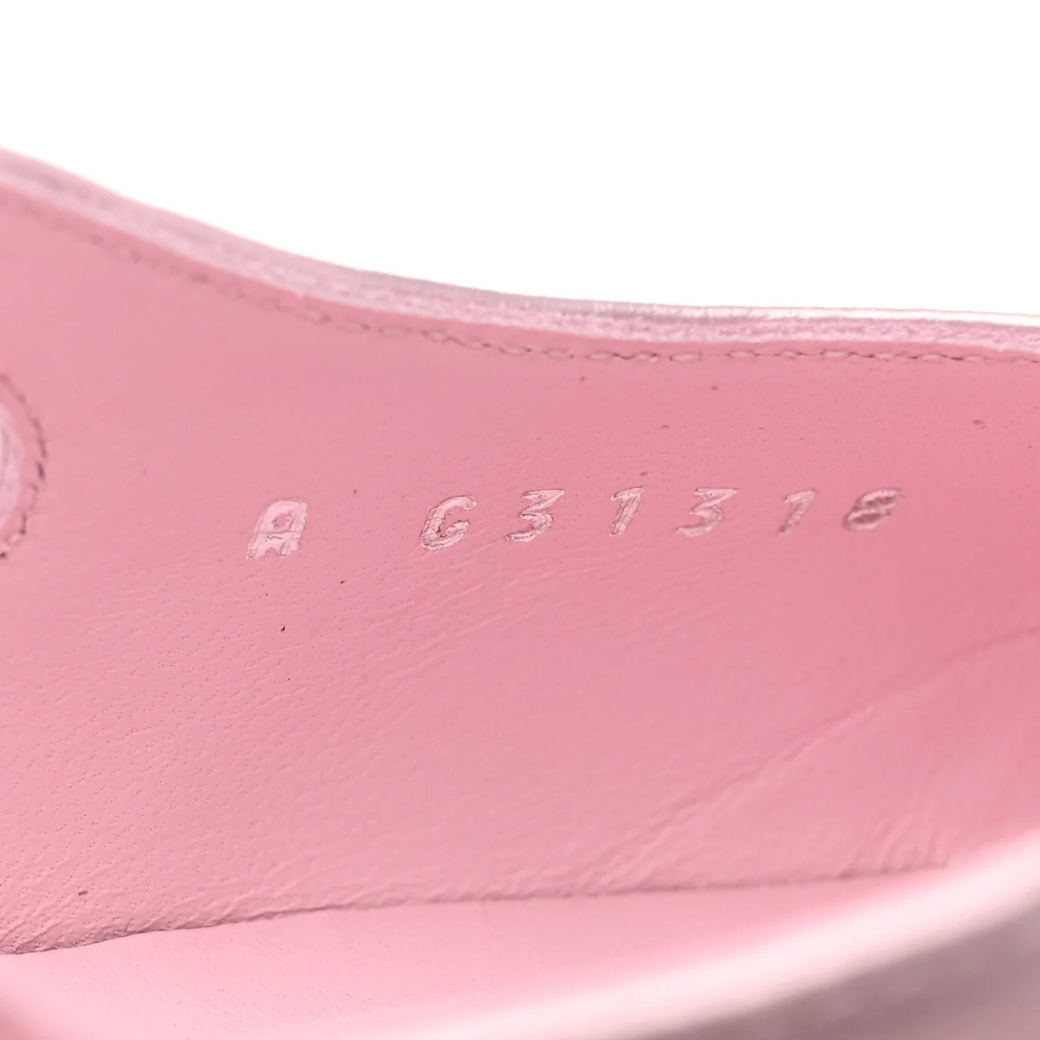 Laminated Lambskin Patent Cap Toe CC Slingback Pumps 37 Light Pink Black