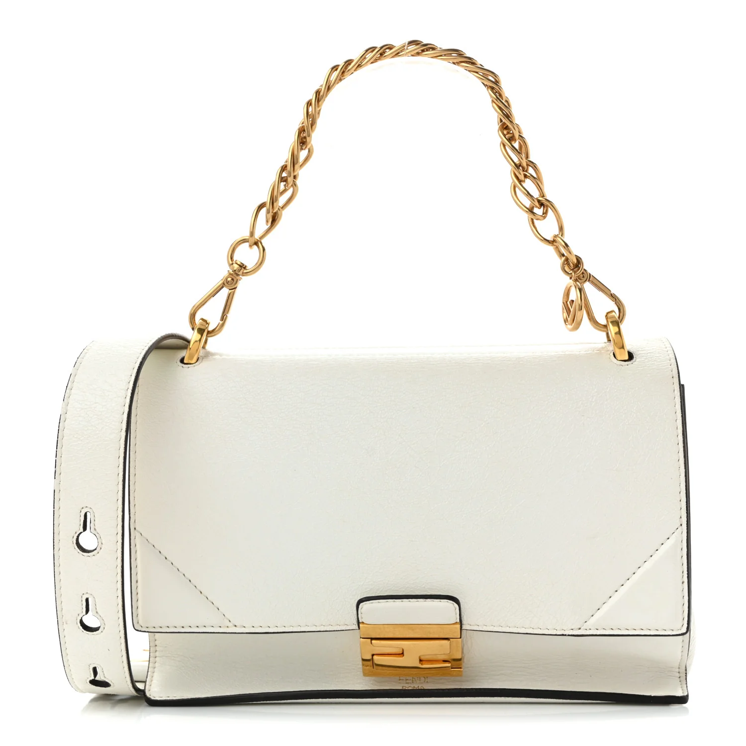 Agnello Old Shine F is Fendi Kan U Shoulder Bag White