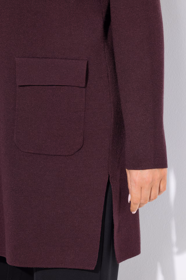 Ribbed Longline Zip-Up Cardigan