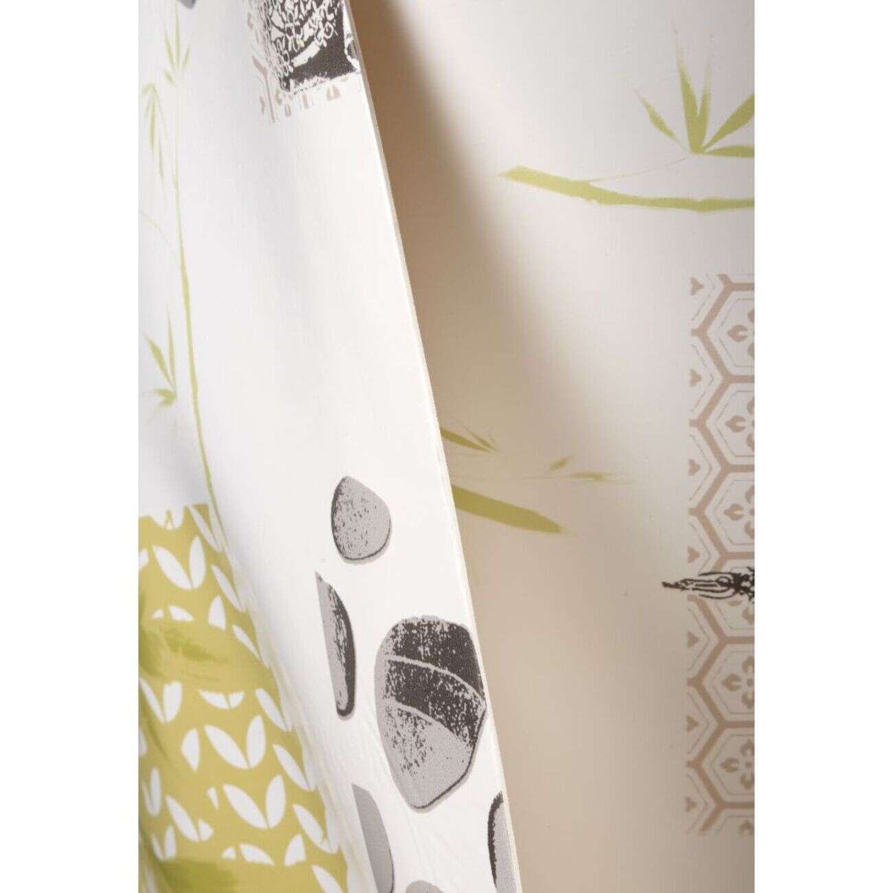 Protège table imprimé fleur galet Zen vert 140 cm