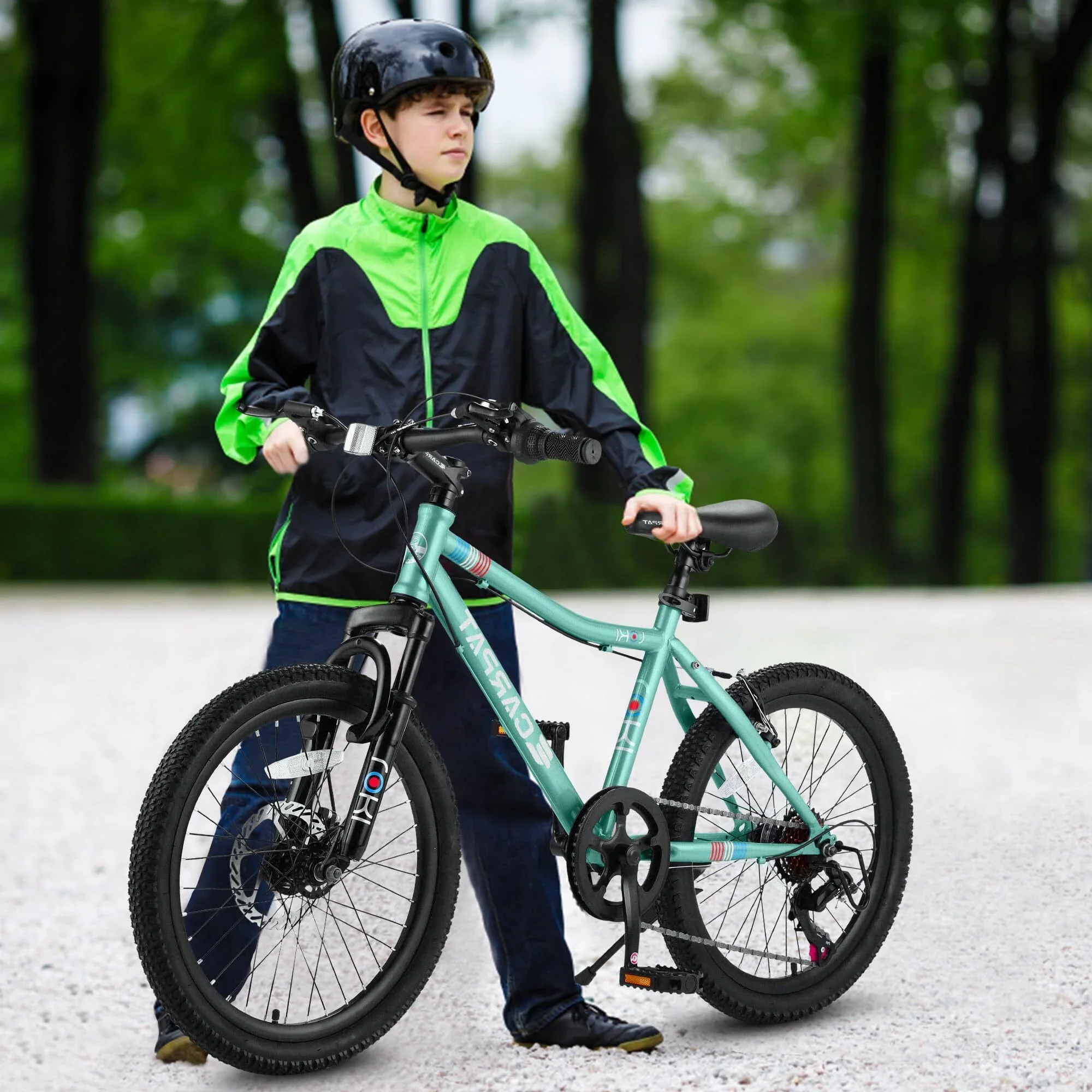 iYofe 20 Mountain Bike for Boys Girls, Bicycle for Kids with SHIMANO 7 Speed, Shock Absorbing Front Fork, Lightweight Bikes with V-Brakes for Outdoor Adventure, Blue