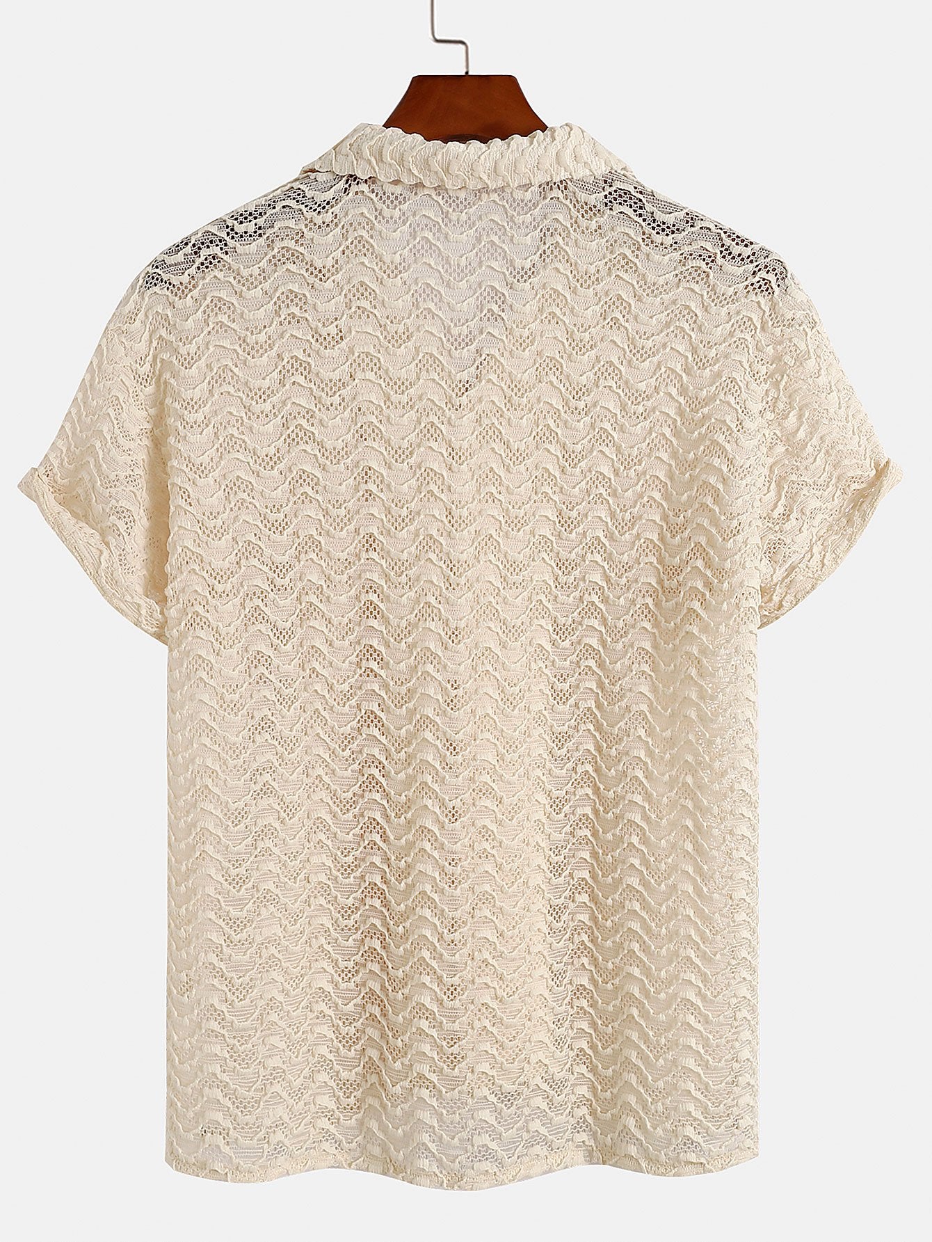 Chemise cubaine à texture jacquard ondulée
