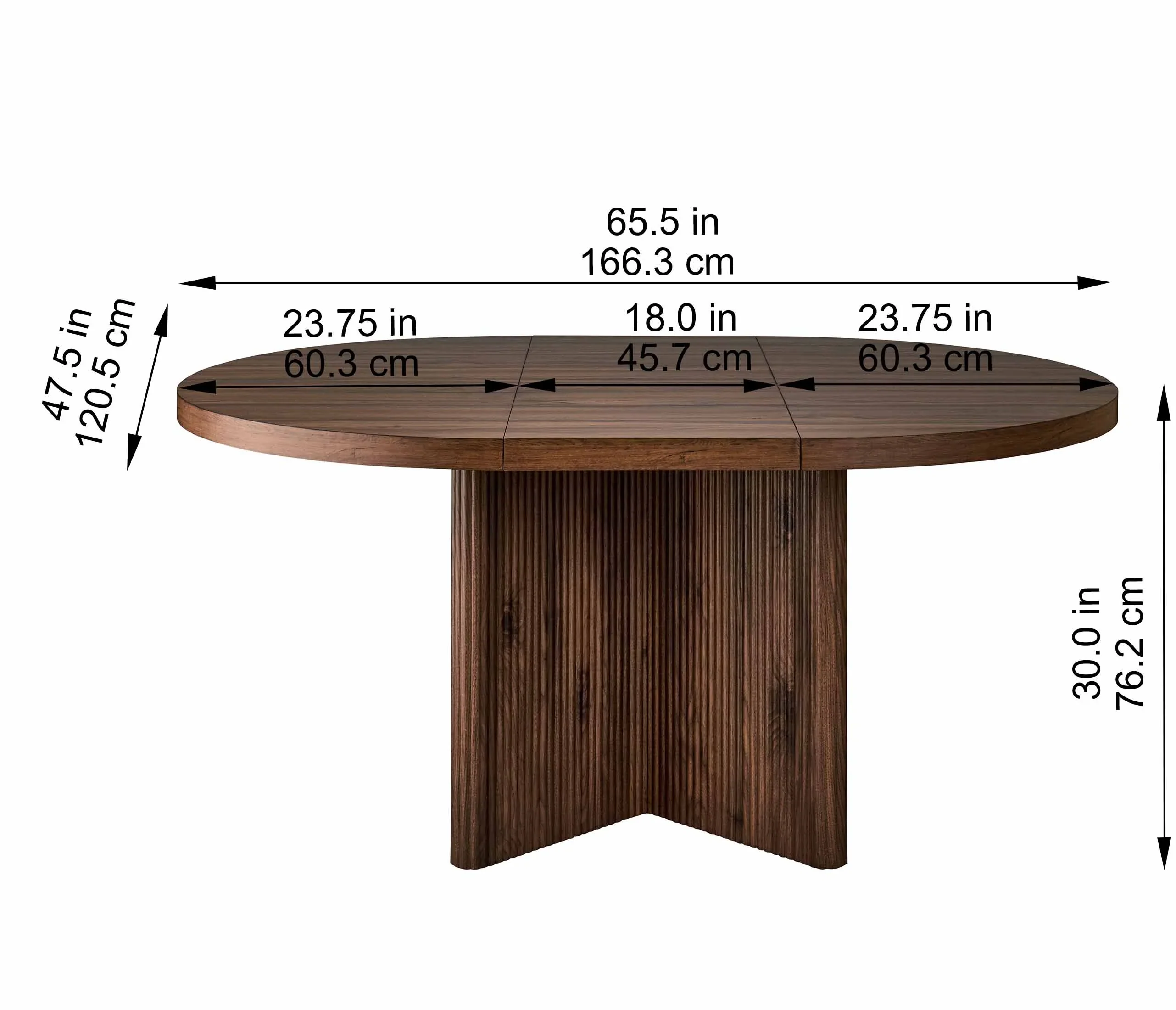 Better Homes & Gardens Lillian Fluted Round Expandable Dining Table for Kitchen, Natural Pine