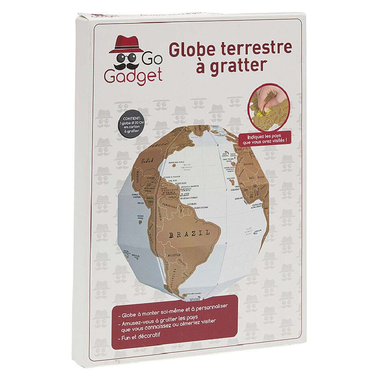 Globe terrestre à gratter H.23 cm