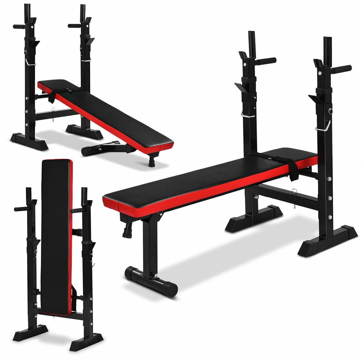 SUGIFT Adjustable Weight Bench with 330 lb. Black/Red
