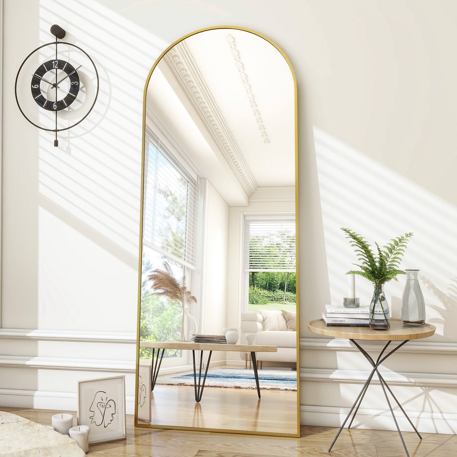 BEAUTYPEAK Arched Full Length Floor Mirror 58