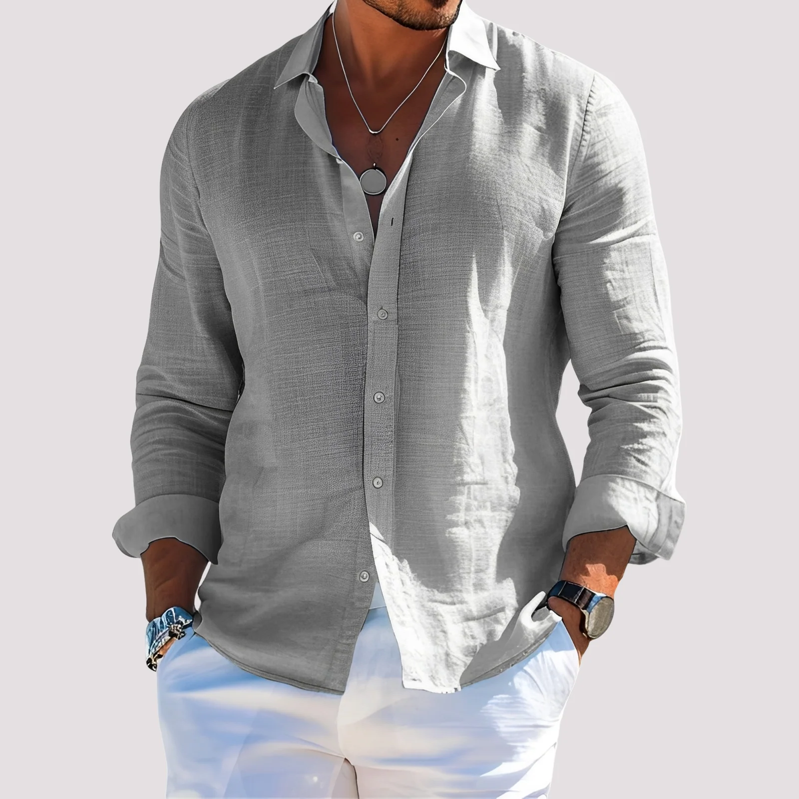 Dale – Chemise à manches longues pour hommes – Décontracté et décontracté