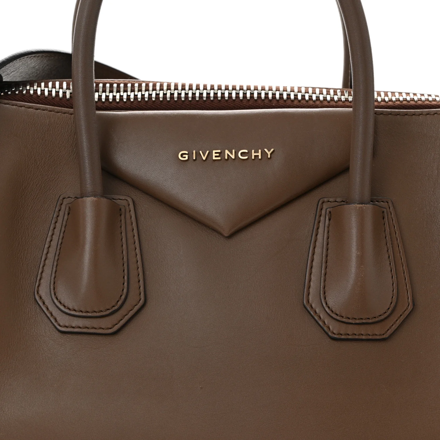 Shiny Lord Calfskin Medium Antigona Brown