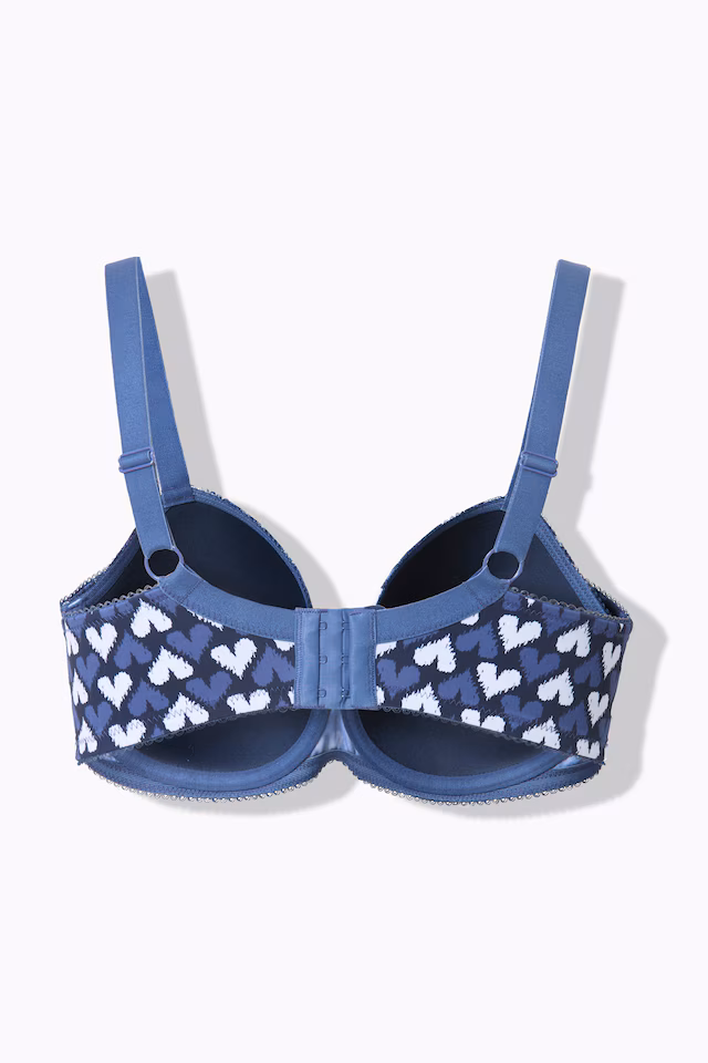 Heart Print Underwire Bra
