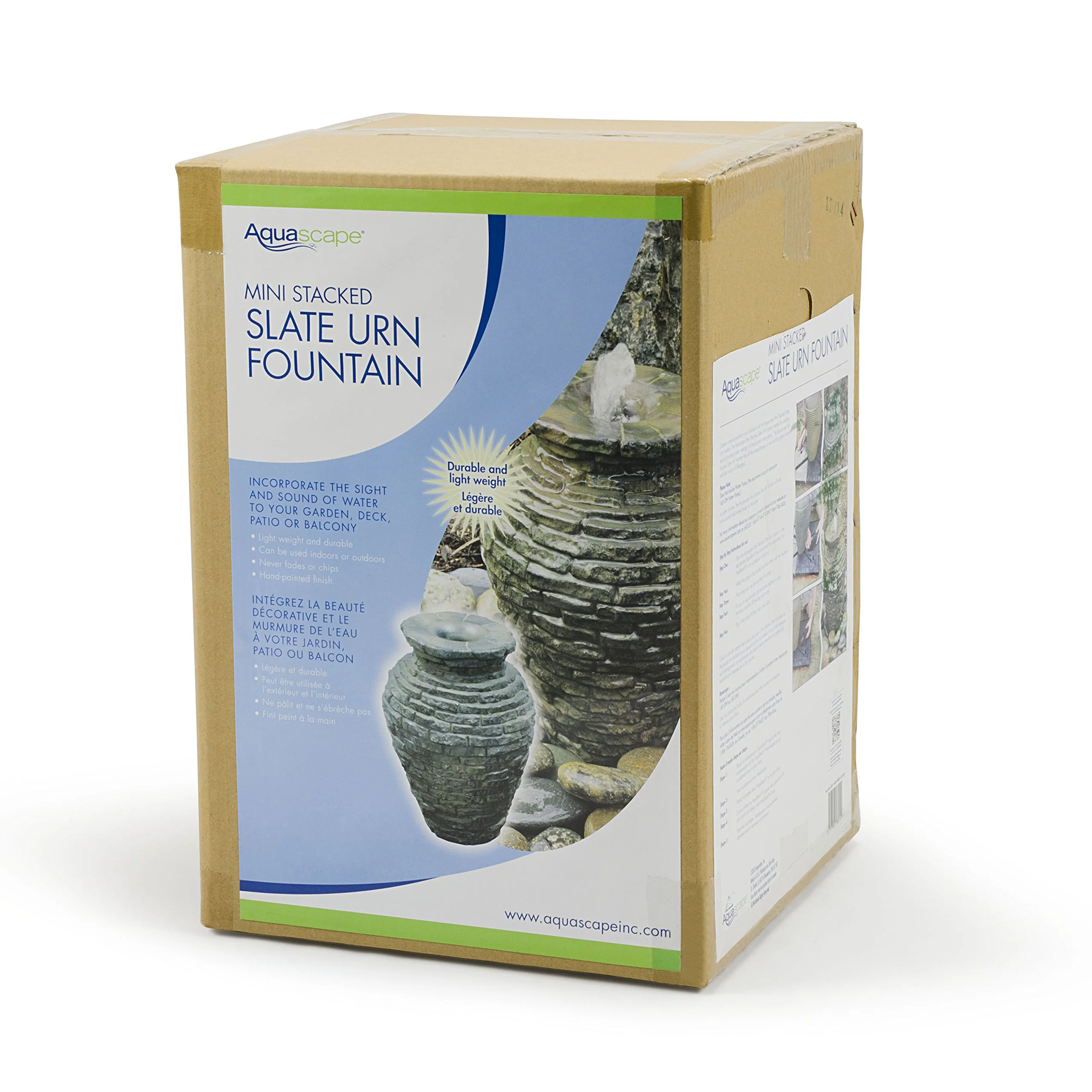 Aquascape 58014 Landscape and Garden, Mini Stacked Urn Water Fountain, Gray Slate