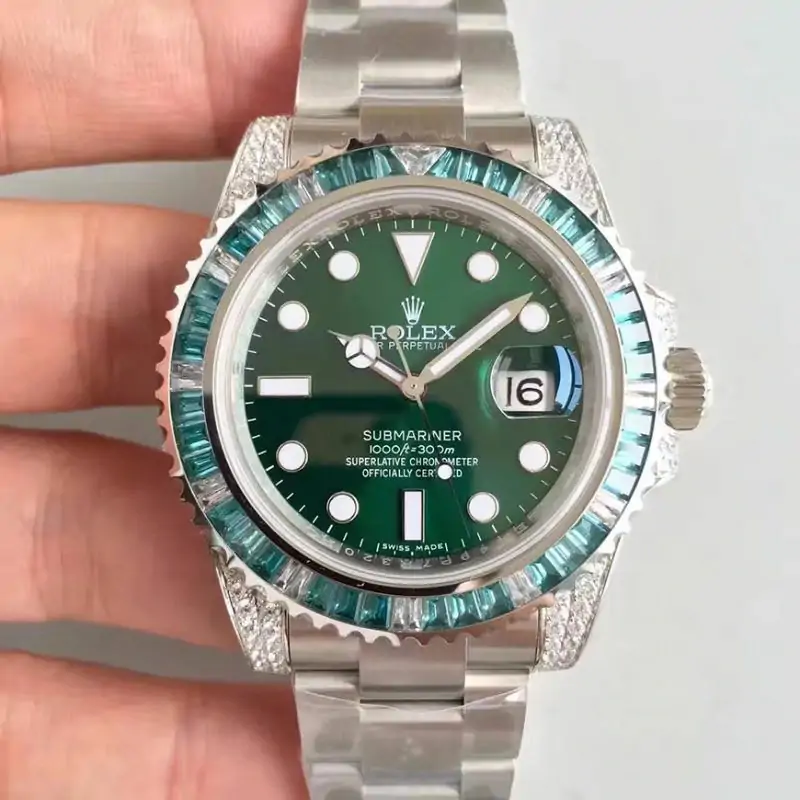 Rolex Submariner Date 116610LV Noob Factory V9 Green Dial Diamond