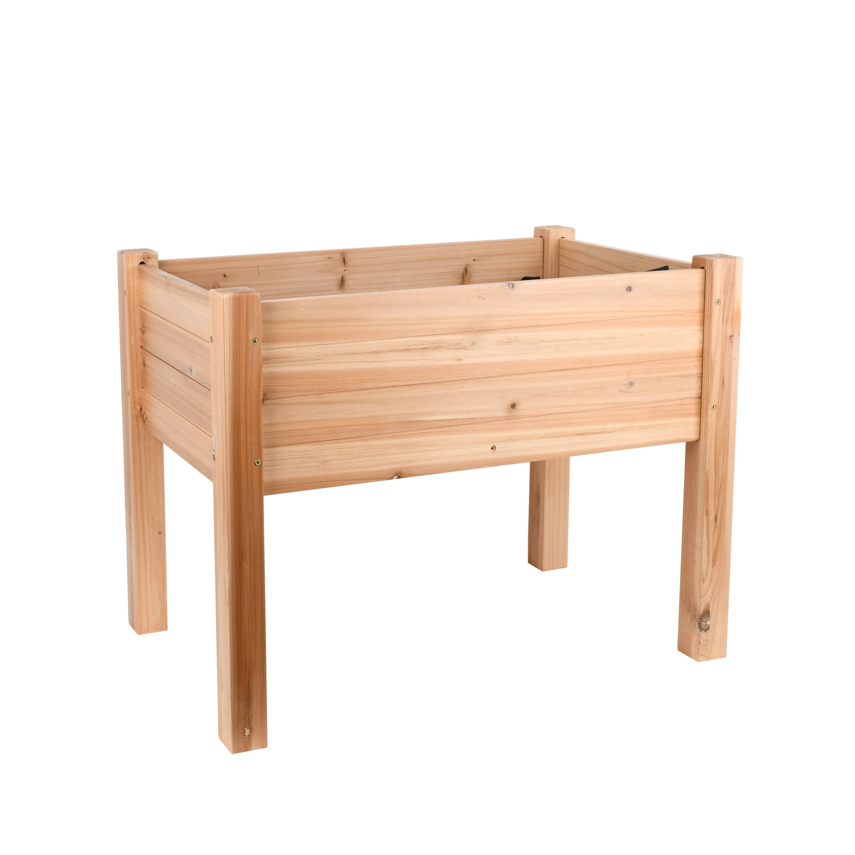 Expert Gardener 2ft High Natural Wood Small Elevated Garden Bed